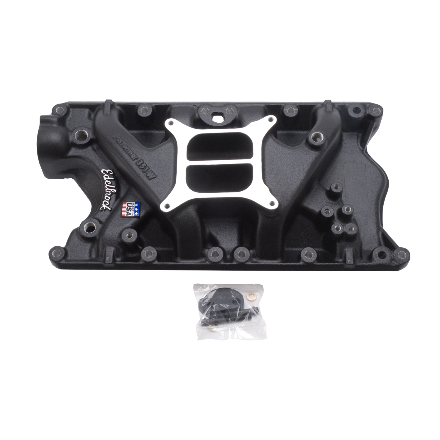 Performer 351-W Intake Manifold for S/B Ford 351 Windsor, Black Finish (21813)