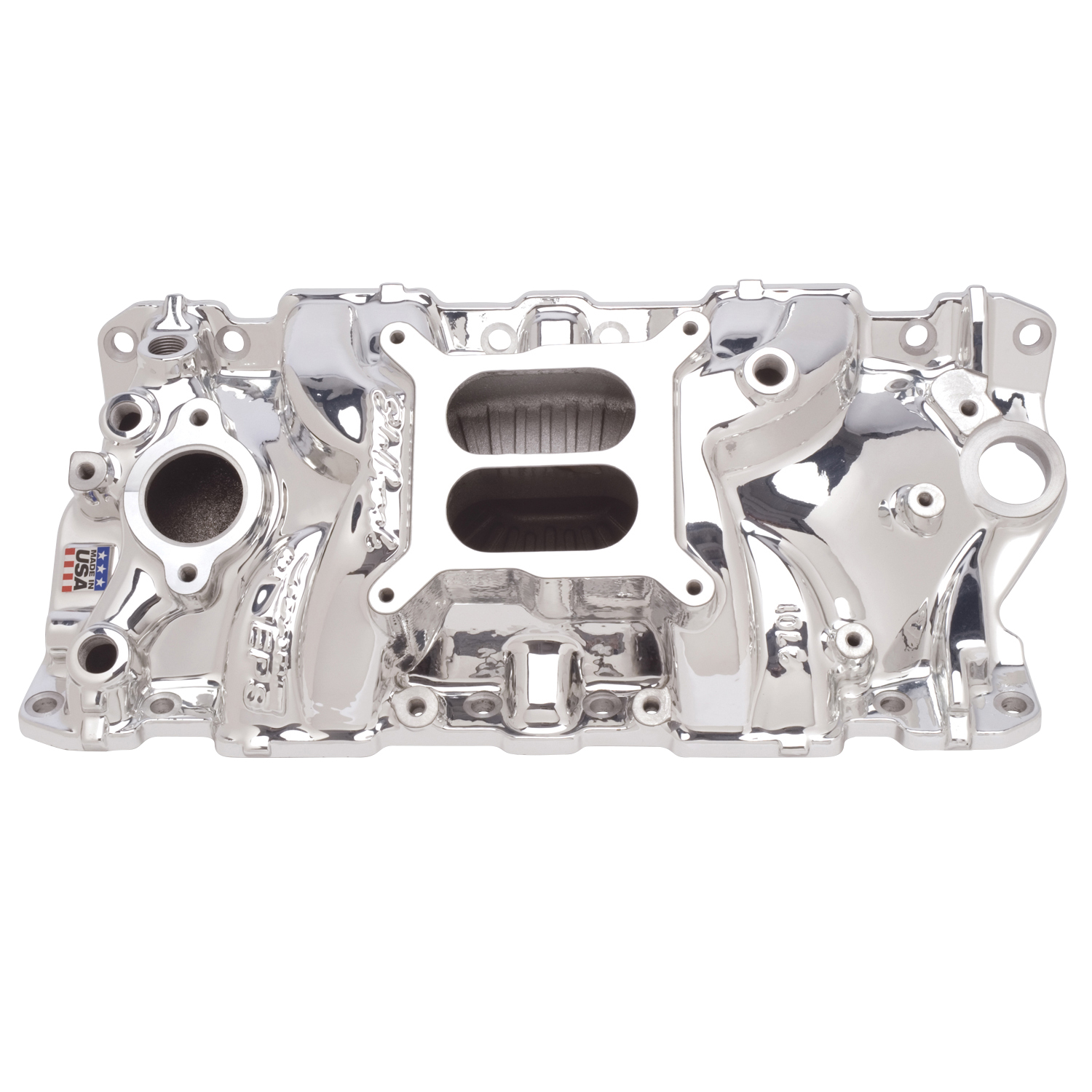 Performer EPS Intake Manifold for 1955-86 Small-Block Chevy, EnduraShine Finish (27014)