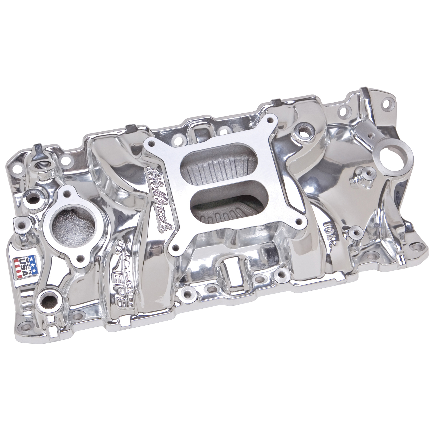 Performer EPS Intake Manifold for 1955-86 Small-Block Chevy, EnduraShine Finish (27014)