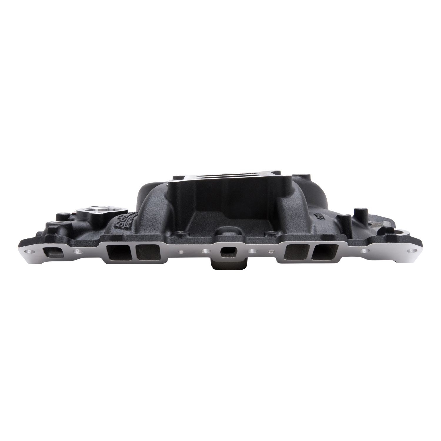 Performer EPS Manifold w/Oil Fill Tube for Small-Block Chevy, Black Finish (27033)