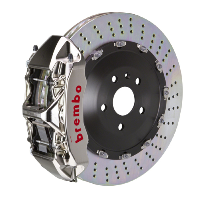 Brembo 10-12 Range Rover Front GTR BBK 6 Piston Billet 405x34 2pc Rotor Drilled- Nickel