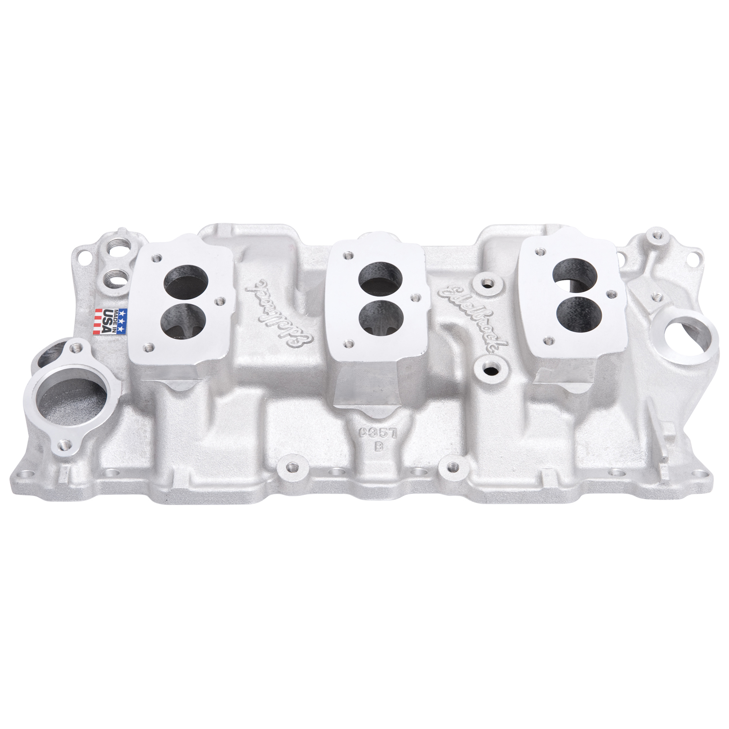 C-357-B Triple-Deuce Intake Manifold for 1955-86 262-400 c.i.d. SB Chevys (5418)