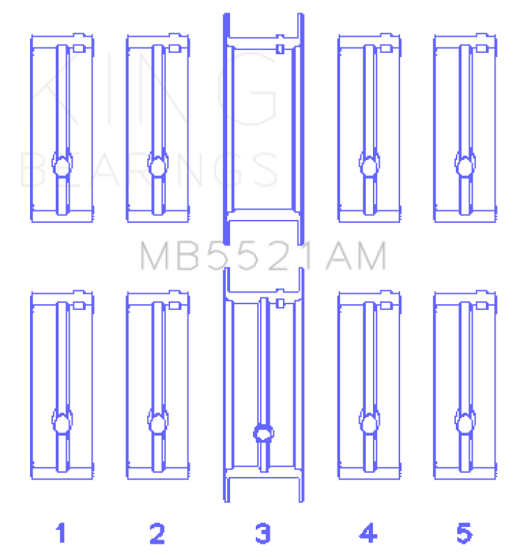 King Engine Bearings Chrysler 2.2L Main Bearing Set