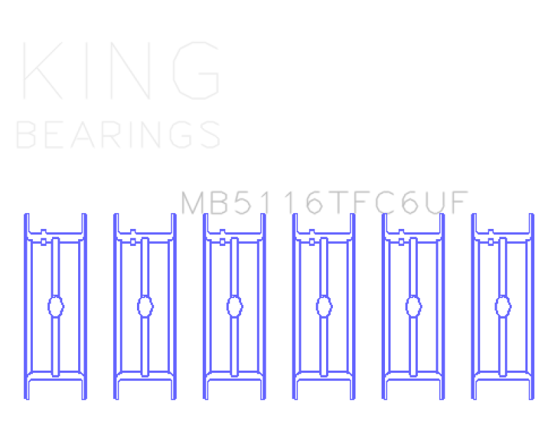 King Engine Bearings Chrysler 426Ci/ 440Ci V8 OHV- 6 Upper Flanges (Top Fuel) Main Bearing Set