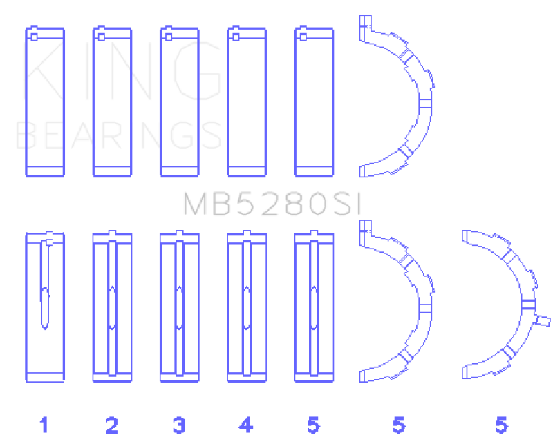 King Engine Bearings Ford 281CI/330CI 4.6L/5.4L V8 (Size +0.75) Main Bearing Set