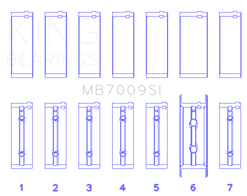 King Engine Bearings 89-15 Dodge Cummins Diesel 5.9L 6.7L Inline 6 (Size 0.75mm) Main Bearing Set