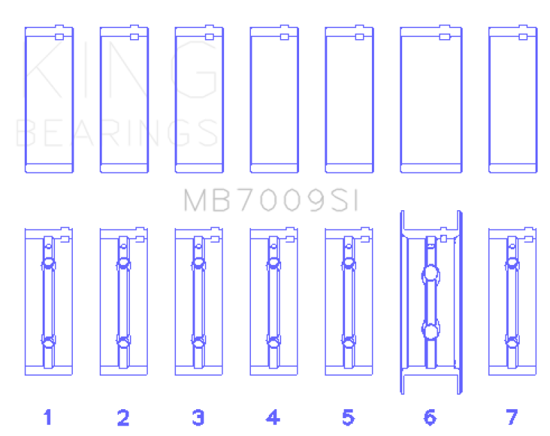 King Engine Bearings 89-15 Dodge Cummins Diesel 5.9L 6.7L Inline 6 (Size 1.0mm) Main Bearing Set