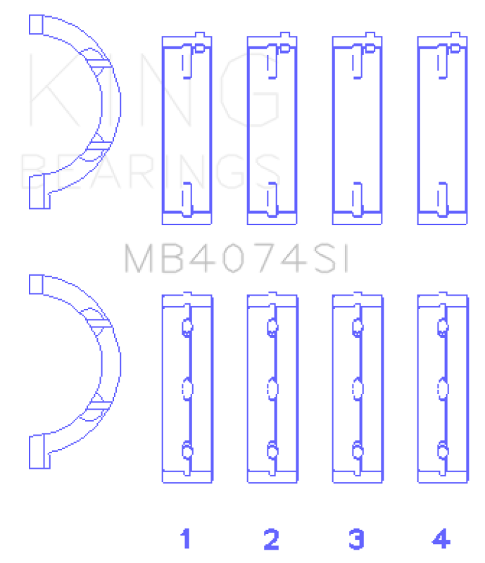 King Engine Bearings Chrysler 2.7L (Size +0.75mm) Main Bearing Set