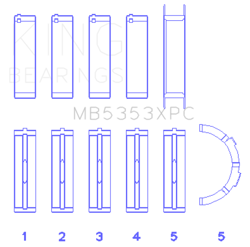 King Engine Bearings Ford 281 4.6L Sohc 16V (Size +.026mm) Main Bearing Set