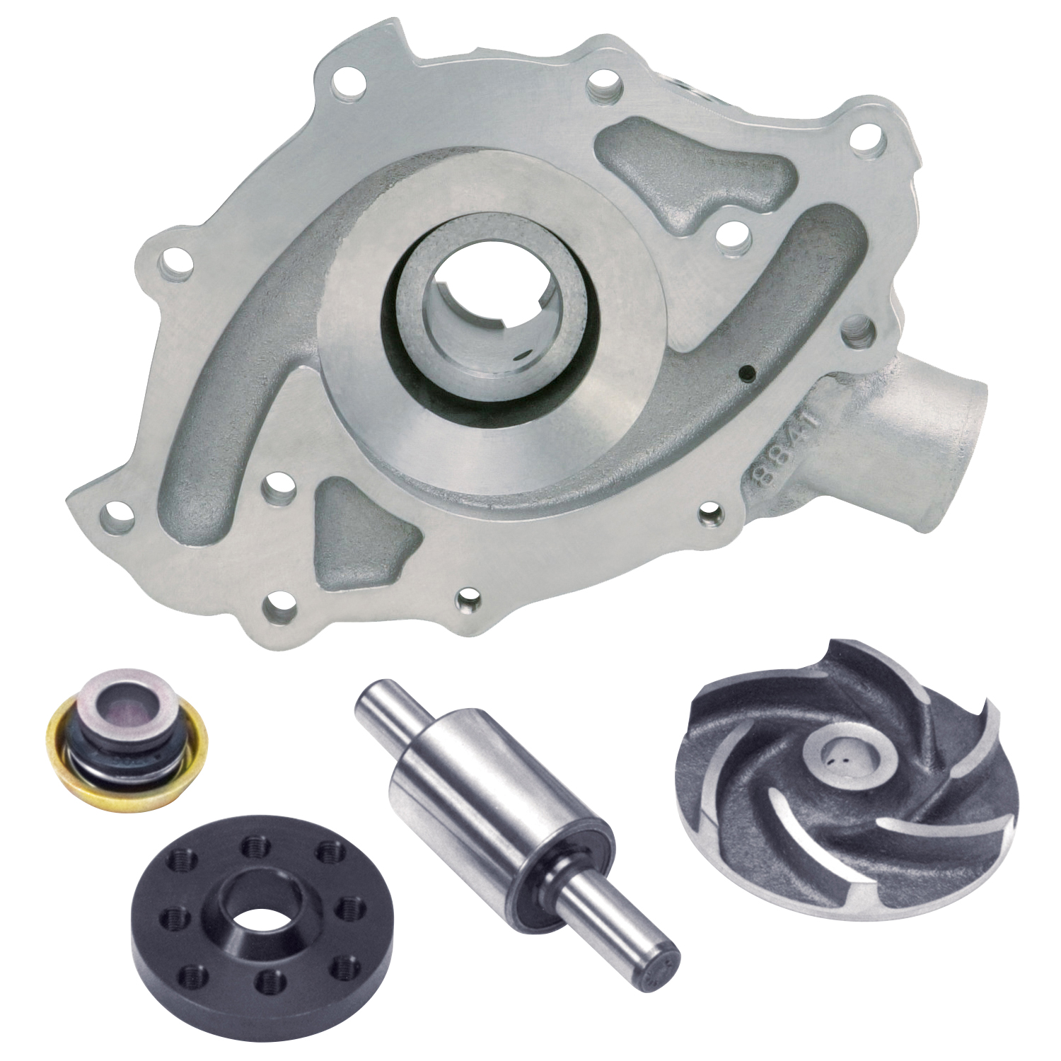 Water Pump for Small-Block Ford in Satin Finish (8841)