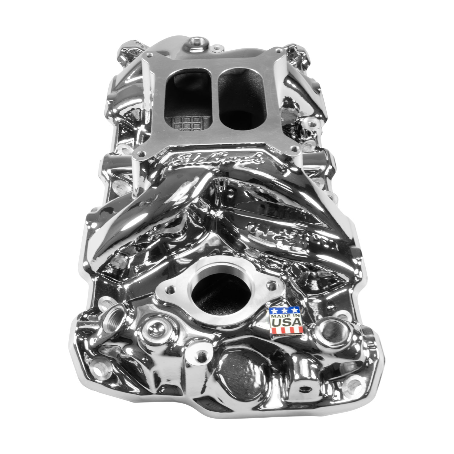 Performer RPM Small Block Chevy Intake Manifold, Chrome Plasma (7101-CP)