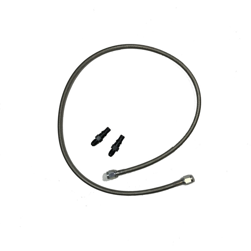 McLeod Hydraulic Line: Stainless Steel: 30" Long:Male GM QD To Male Wire-Clip Fitting