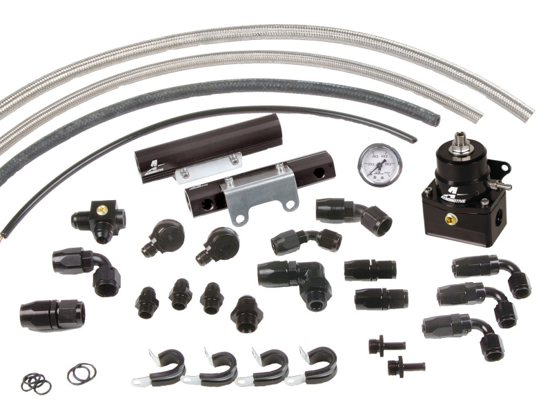 Aeromotive 04-14 Subaru WRX / 07-14 Subaru STI Top Feed Fuel Rail Kit - Black