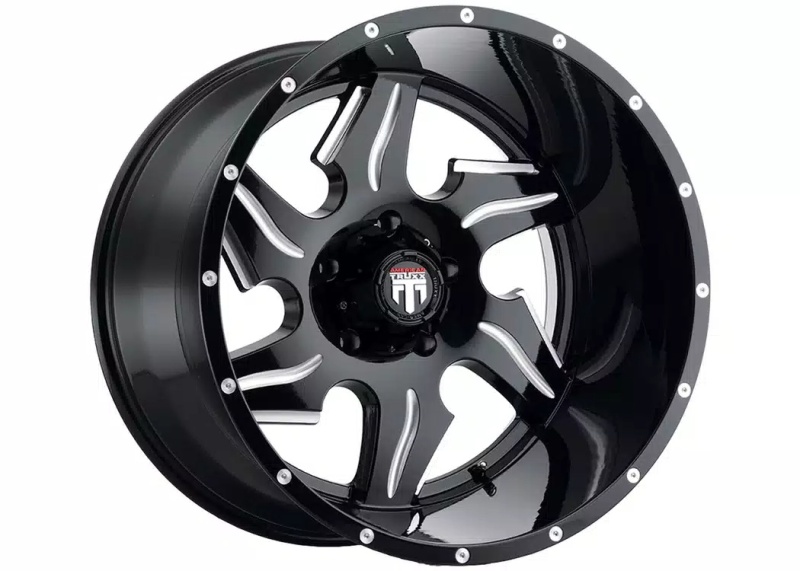 American Truxx AT163 Ninja 22x14 / 6x135 BP / -76mm Offset / 87.1mm Hub Gloss Black Milled Wheel