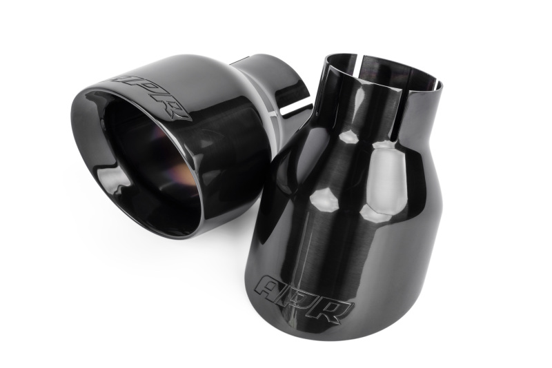 APR Double-Walled 4in Slash-Cut Tips - Polished Diamond Black - Set of 2