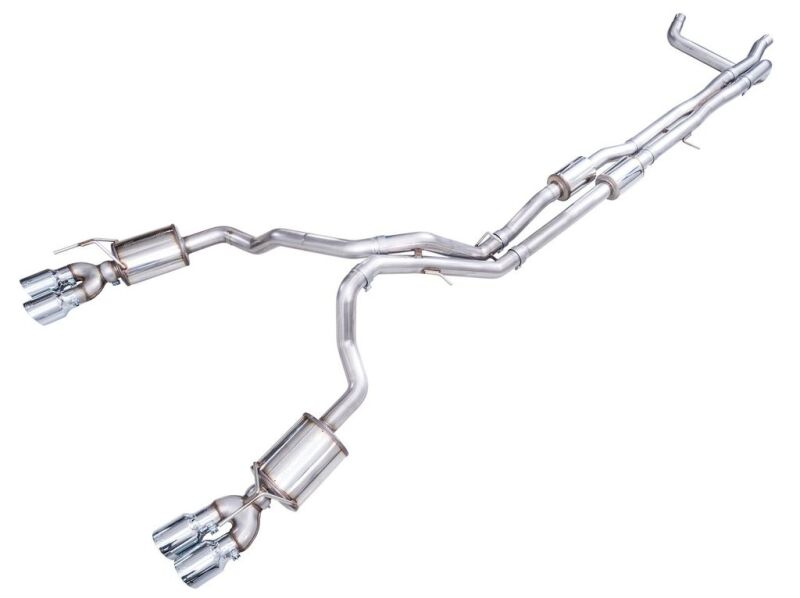 AWE 2021+ Chevy Suburban/GM Yukon XL 6.2L 0FG Edition Cat Back Exhaust - Quad Chrome Silver Tips