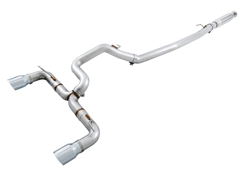 AWE Tuning Ford Focus RS Track Edition Cat-Back Exhaust - Chrome Silver Tips