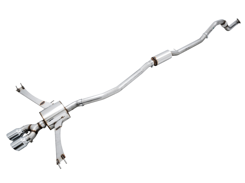 AWE Tuning 2016+ Honda Civic Si Touring Edition Exhaust w/Front Pipe & Dual Chrome Silver Tips