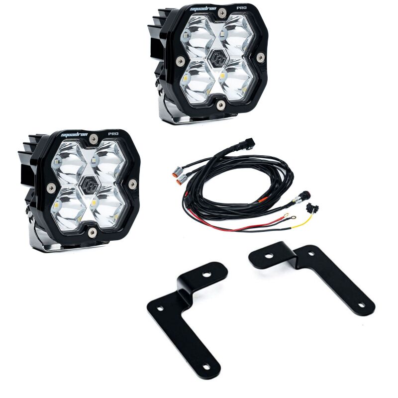 Baja Designs 18-25 Jeep JL/JT Squadron Pro 2.0 A-Pillar Kit (Spot) - Clear