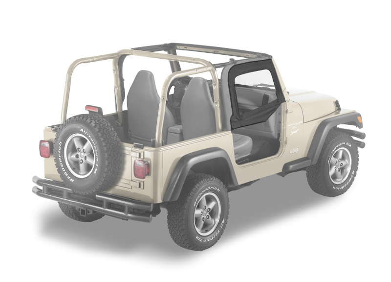 Bestop 97-06 Jeep Wrangler TJ Upper Fabric Doors (Black Denim)