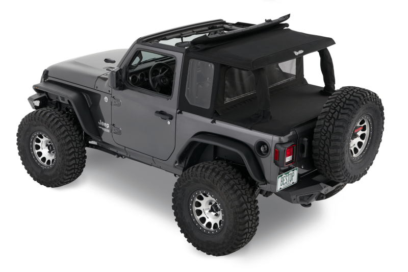 Bestop 18-26 Jeep Wrangler JL 2-Door Halftop Conversion Kit (Premium Black Twill)