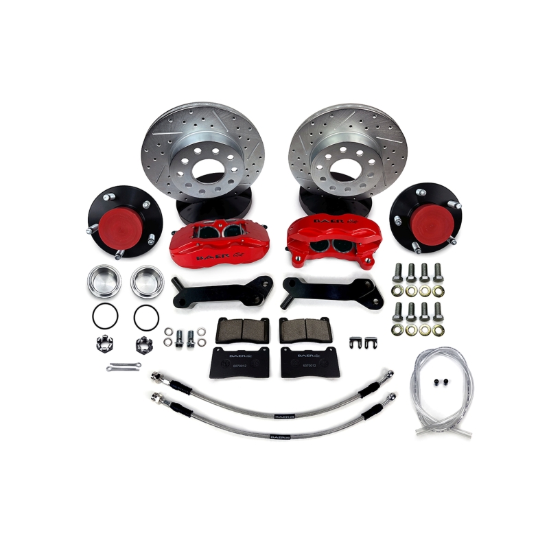 Baer Brakes 68-69 Ford Fairlane 11in SS4 Alum Hub Front SDZ Brake Kit - Red