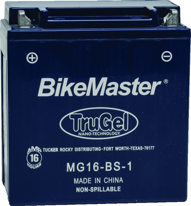 BikeMaster TruGel Battery MG16-BS-1