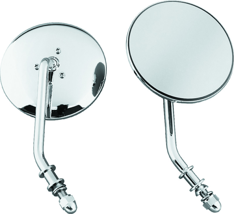 Bikers Choice 65-Up Chrome 4 Inch Round Short Stem Mirror Right Custom