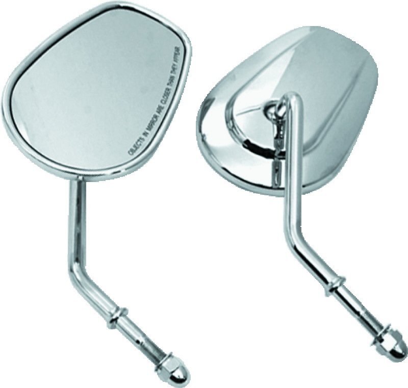 Bikers Choice Chrome Tapered Short Stem Mirrors Pr