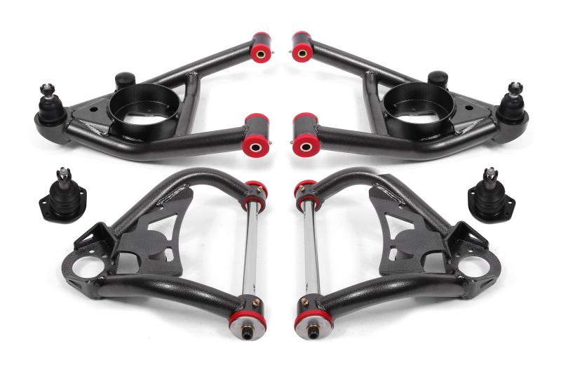 BMR 64-72 A-Body Upper And Lower A-Arm Kit - Black Hammertone