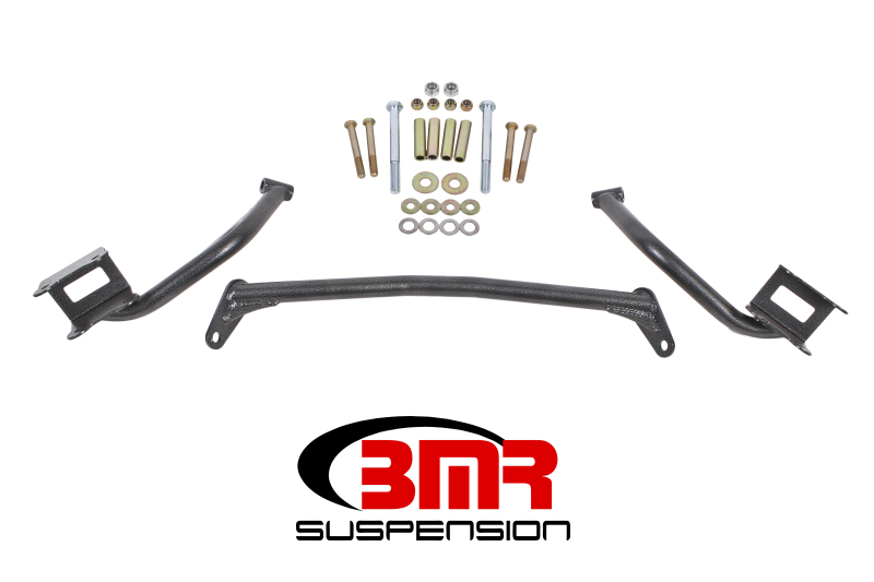 BMR 79-04 Fox Mustang Tubular Style Upper Torque Box Reinforcement Plates - Black Hammertone