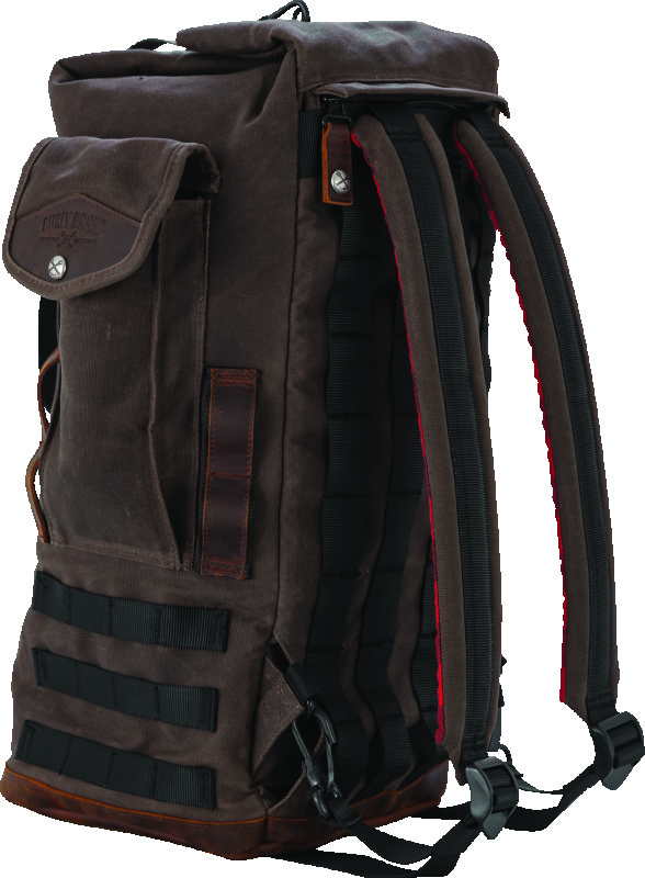 Burly Brand Voyager Sissy Bar Backpack - Dark Oak