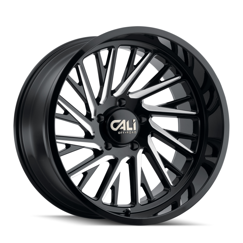 Cali Off-Road 9114 Purge 24x14 / 8x180 BP / -76mm Offset / 124.1mm Hub Gloss Black Milled Wheel