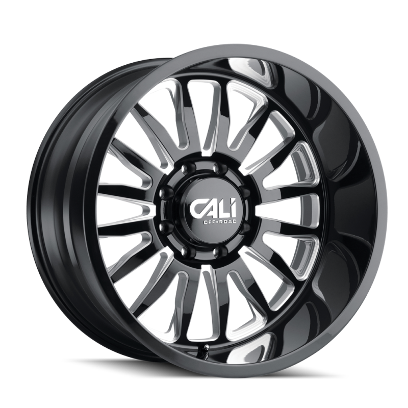 Cali Off-Road 9110 Summit 22x12 / 8x170 BP / -51mm Offset / 125.2mm Hub Gloss Black Milled Wheel