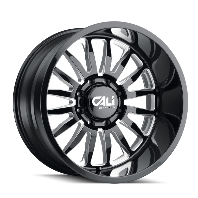 Cali Off-Road 9110 Summit 20x10 / 8x180 BP / -25mm Offset / 124.1mm Hub Gloss Black Milled Wheel