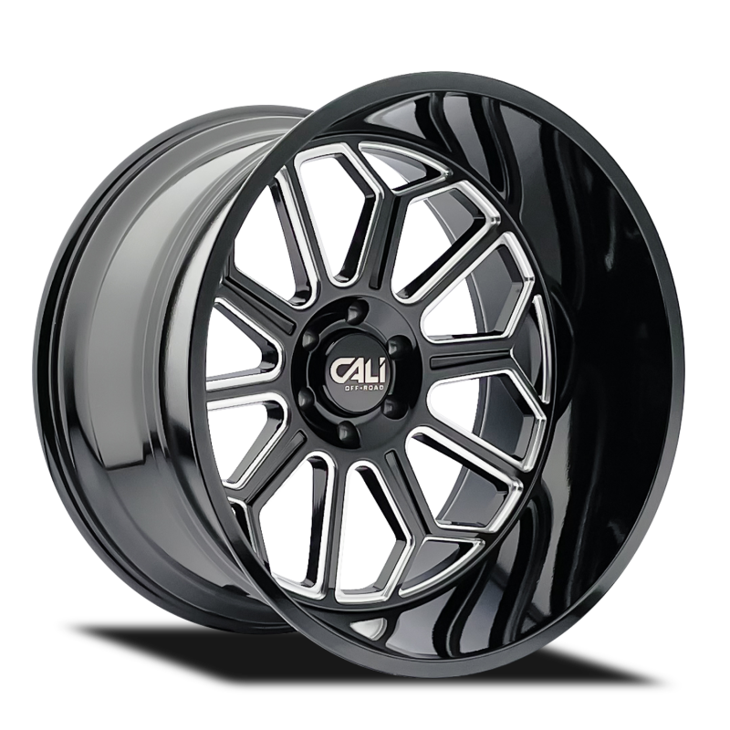 Cali Off-Road 9117 Auburn 20x9 / 8x170 BP / -12mm Offset / 125.2mm Hub Gloss Black Milled Wheel