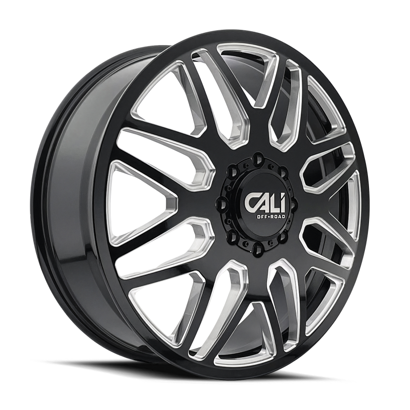 Cali Off-Road 9115D Invader Dually 22x8.25 / 8x165.1 BP / -232mm OS / 121.3mm Hub Gls Blk Mill Wheel
