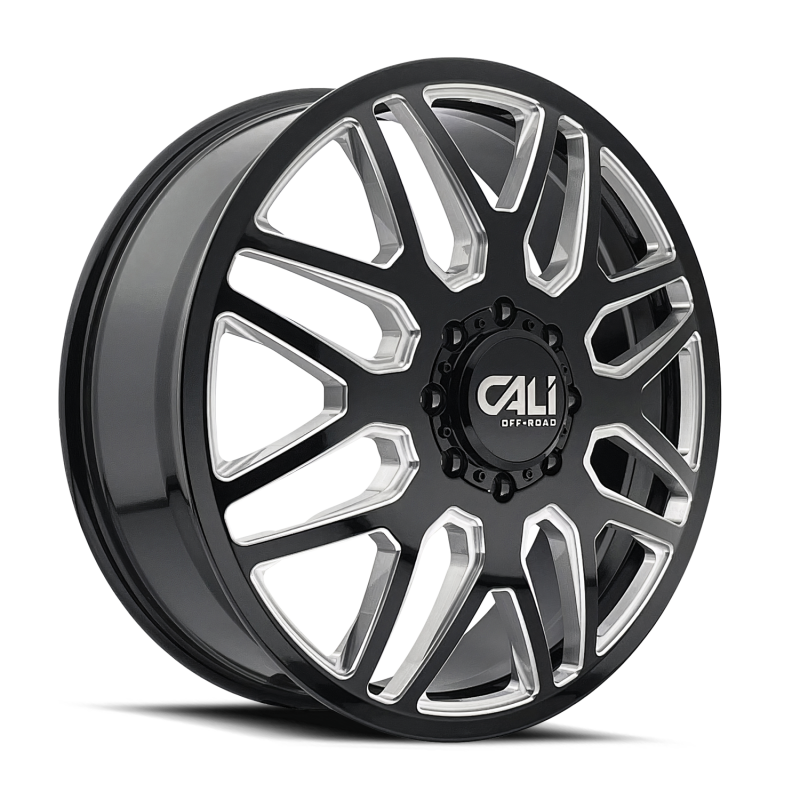Cali Off-Road 9115D Invader Dually 24x8.25 / 8x165.1 BP / -232mm OS / 121.3mm Hub Gls Blk Mill Wheel