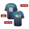 Personalized Men's Philadelphia Phillies Baseball Jersey Blue City Connect Style - Custom Name & Number