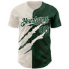 Personalized Baseball Jersey Graffiti Pattern Scratch - Green Cream