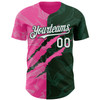 Personalized Baseball Jersey Graffiti Pattern Scratch - White Green Pink
