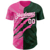 Personalized Baseball Jersey Graffiti Pattern 3D Scratch - White Green Pink
