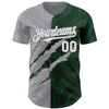 Personalized Baseball Jersey Graffiti Pattern Scratch - White Green Gray