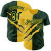 Personalized Baseball Jersey Graffiti Pattern Scratch - Green Yellow
