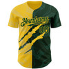 Personalized Baseball Jersey Graffiti Pattern Scratch - Green Yellow