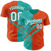 Personalized Baseball Jersey Graffiti Pattern Scratch - White Orange Aqua