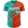 Personalized Baseball Jersey Graffiti Pattern Scratch - White Orange Aqua