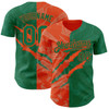 Personalized Baseball Jersey Graffiti Pattern Scratch - Kelly Green Orange
