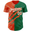 Personalized Baseball Jersey Graffiti Pattern 3D Scratch - White Kelly Green Orange