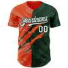 Personalized Baseball Jersey Graffiti Pattern 3D Scratch - White Green Orange